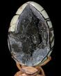 Septarian Dragon Egg Geode - Black Crystals #88183-1